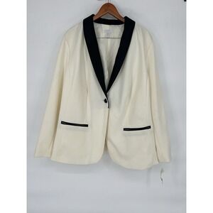 Charter Club tuxedo blazer white black NWT plus 24W